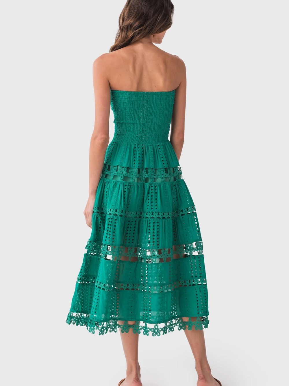 Strapless Green Maxi Dress - Picture 3 of 5
